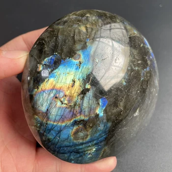 673 грама натурален кристал Labradorite, Овална кварц, полиран, Исцеляющий Рейки, Изискан декор, Лунен камък Z536