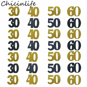 Chicinlife 1 комплект 18-ия, 21-ия, 30-ия, 40-та, 50-та, 60-та на хартиен носител висящи банери, украса за парти по случай рожден ден, гирлянди, за годишнината, за възрастни