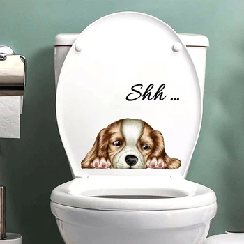 Английски Карикатура На Животните Стикер На Стената Тоалетна Етикети Тоалетна Баня Декоративни Стенни Стикери Самозалепващи