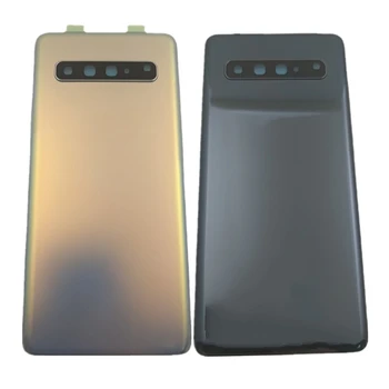 За Samsung Galaxy S10 5G SM-G977B G977 Задния Капак на Отделението за батерията Стъклен Панел на Задната Врата S10 5G Корпус Калъф Лепило Замени