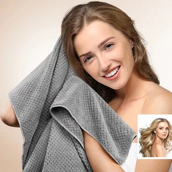 Ново кърпа за коса за момичета 63x106 см от микрофибър отлично се абсорбира от кожата, меки кърпи за баня за деца и възрастни