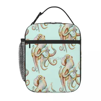 ПОЛ, Октопод с брадва в ръка, чанти-хладилници Aqua Lunch Мъкна, изолирано чанта Kawaii Lunch Bag